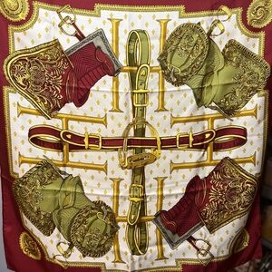 Vintage Hermes Selles A Housse Silk Scarf